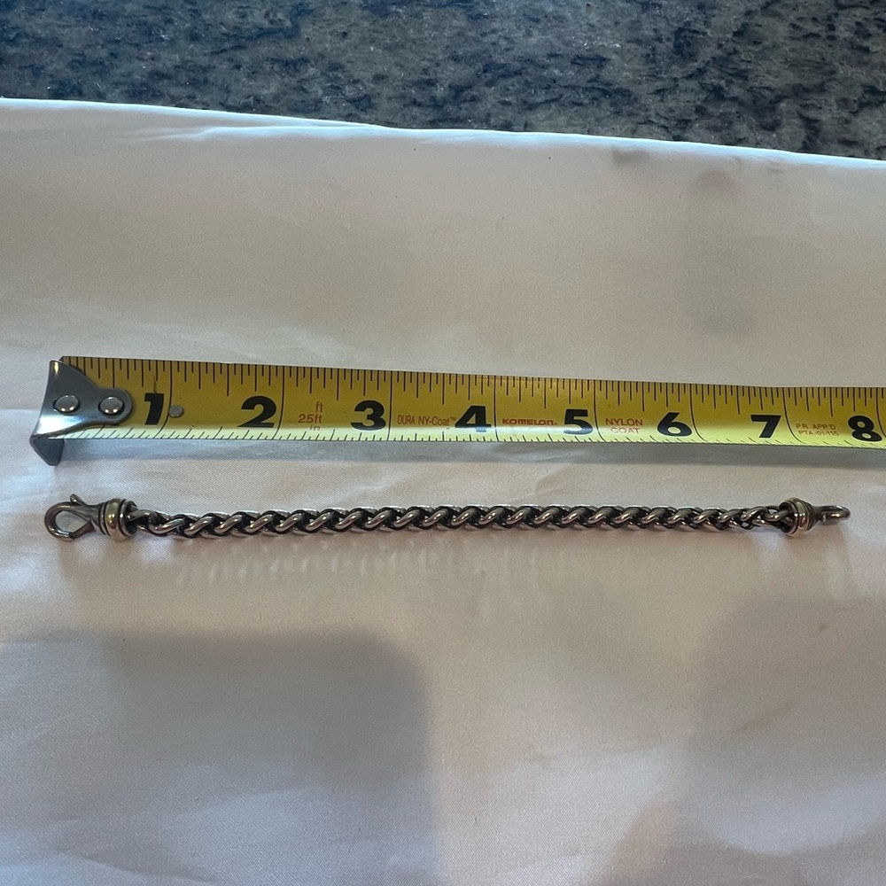 David Yurman 6mm Wheat Chain Bracelet, 925 silver & 585 14k gold. 25g. - Picture 8 of 12